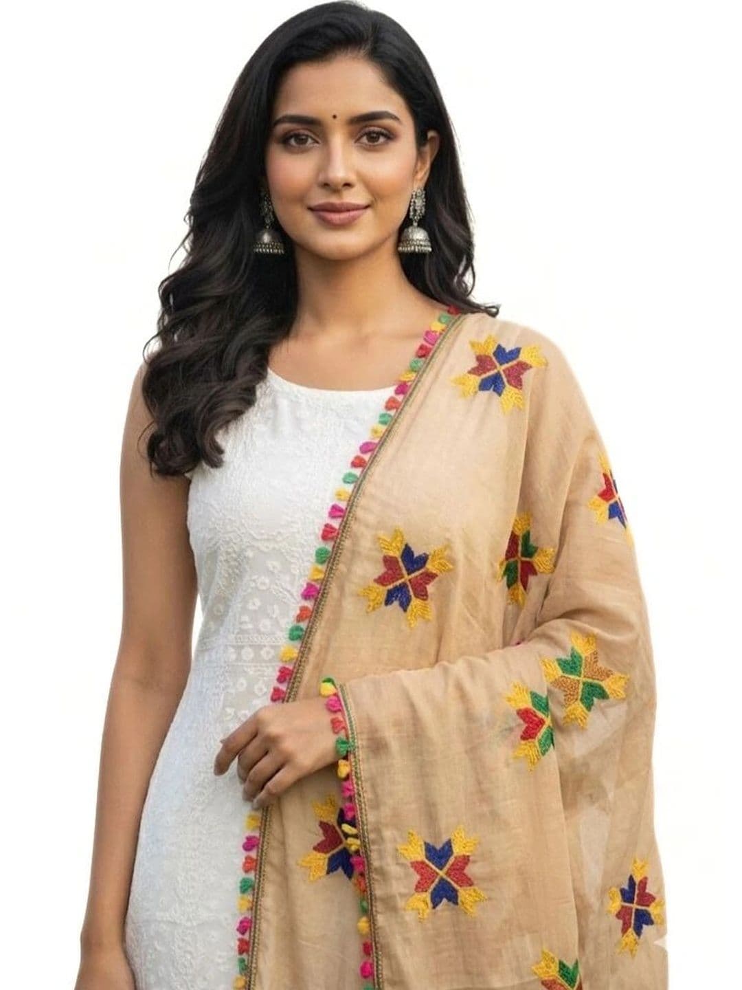 IVAARA Ethnic Motifs Embroidered Dupatta with Thread Work - view 1