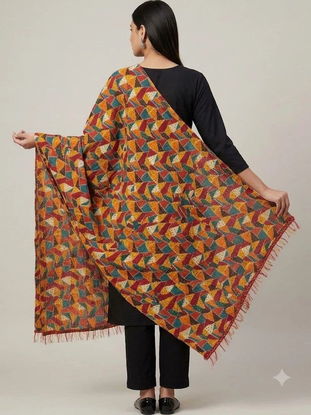IVAARA Printed Dupatta with Thread Work thumbnail 2