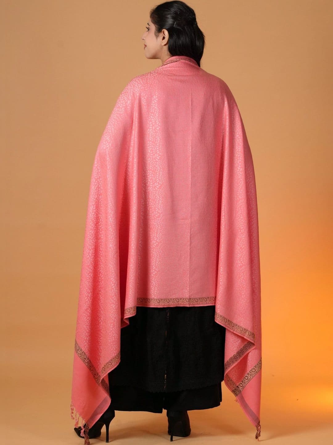 SHIFNEEN Women Botanical Woven Design Acrylic Shawl thumbnail 3