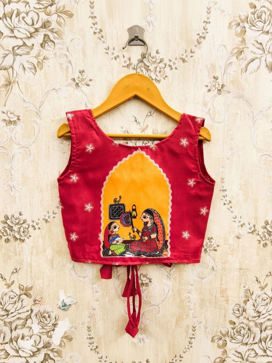 KALINI Girls Printed Kalamkari Ready to Wear Lehenga & thumbnail 6