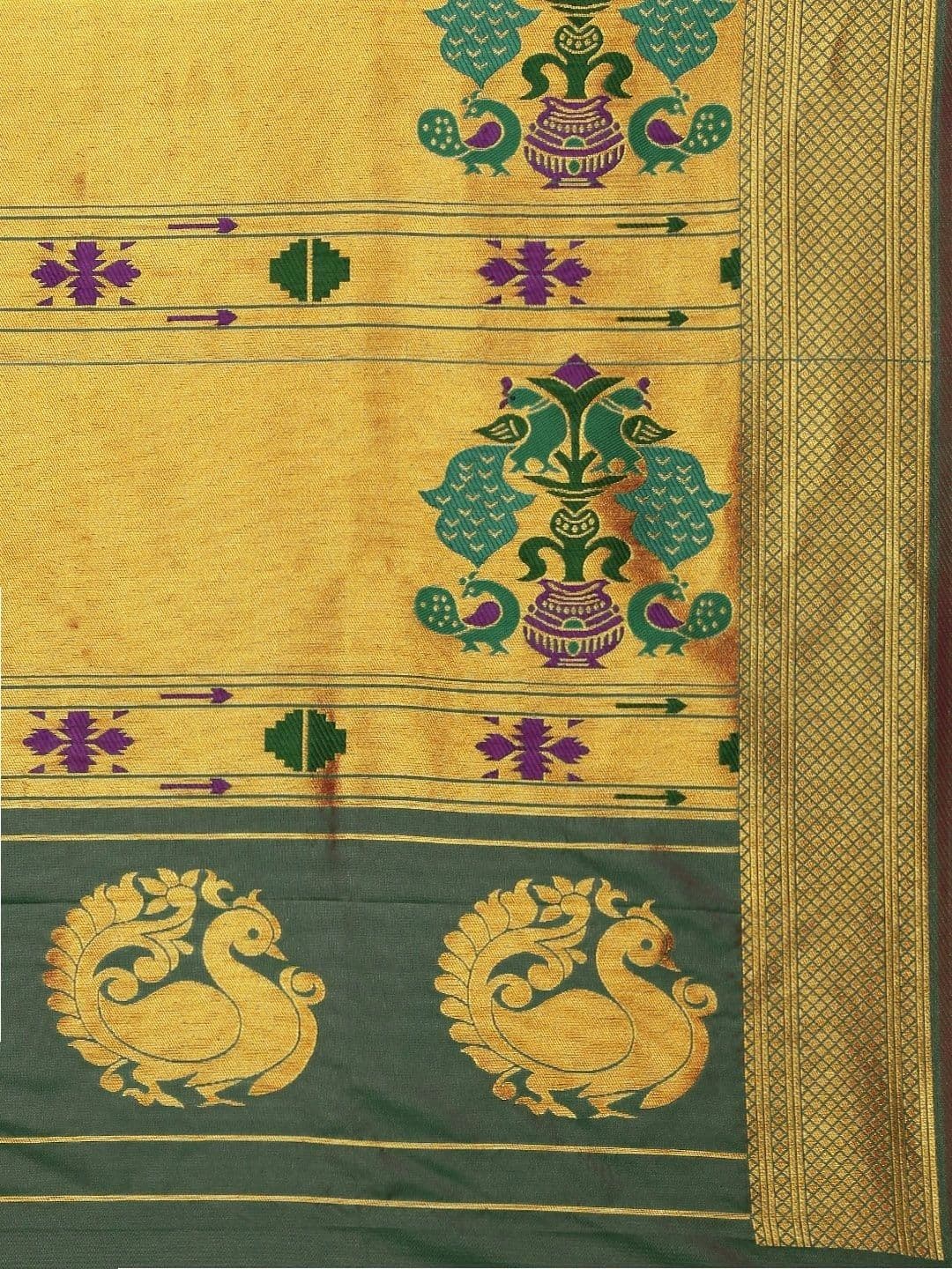KALINI Women Woven Design Zari Art Silk Paithani Saree thumbnail 6