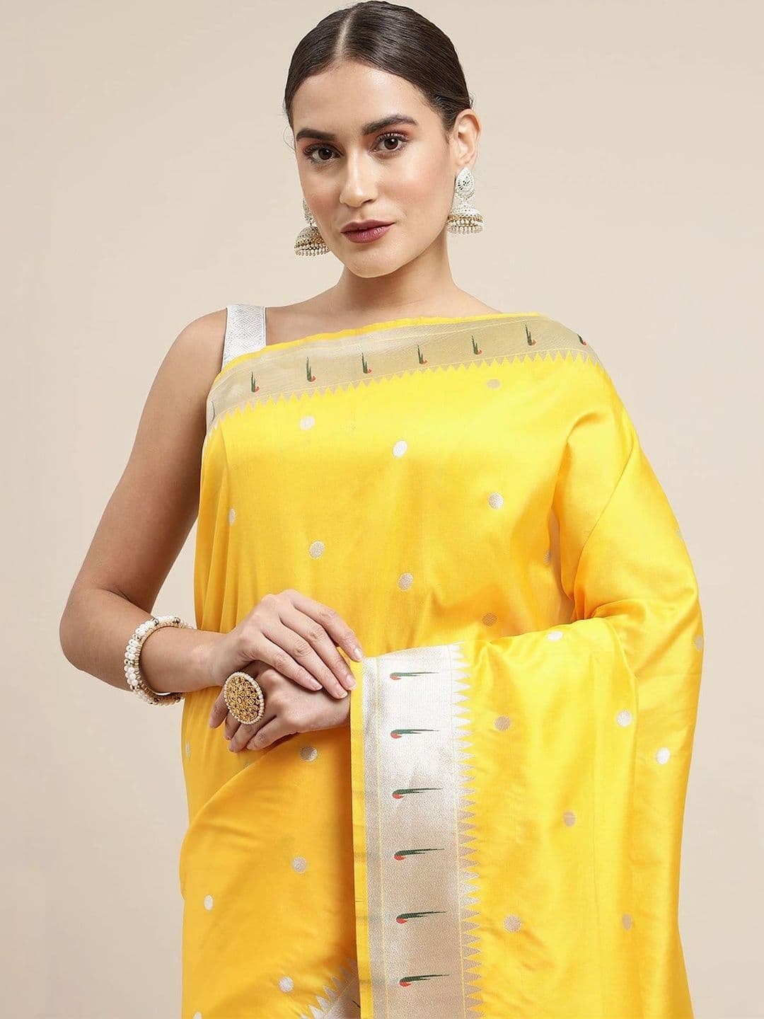 KALINI Woven Design Zari Art Silk Paithani Saree thumbnail 5