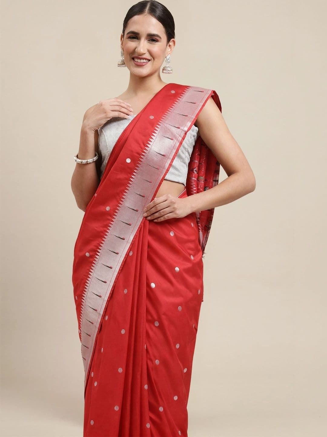 KALINI Woven Design Zari Art Silk Paithani Saree thumbnail 3