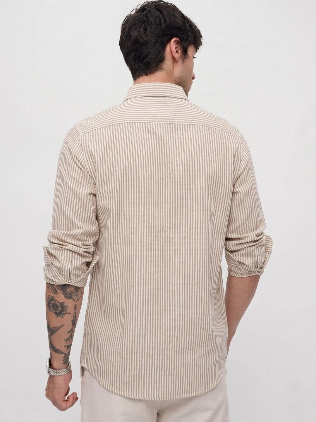 HENSHIKA Men Standard Striped Casual Shirt thumbnail 2