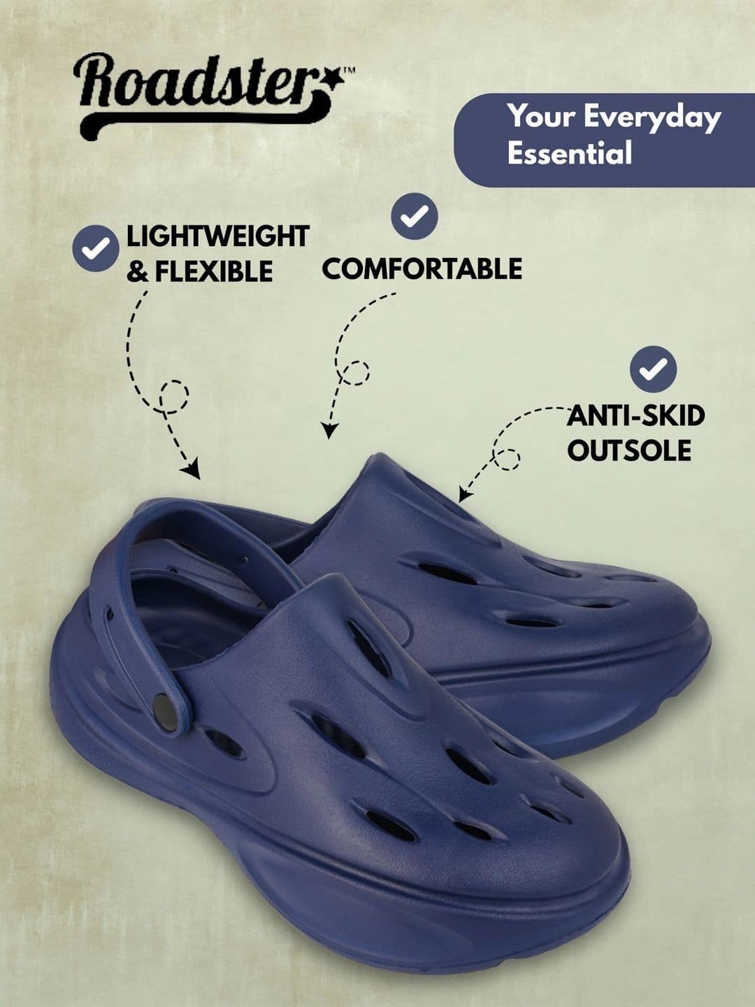 Roadster Men Comfort Lightweight Clogs  With Back Strap thumbnail 5
