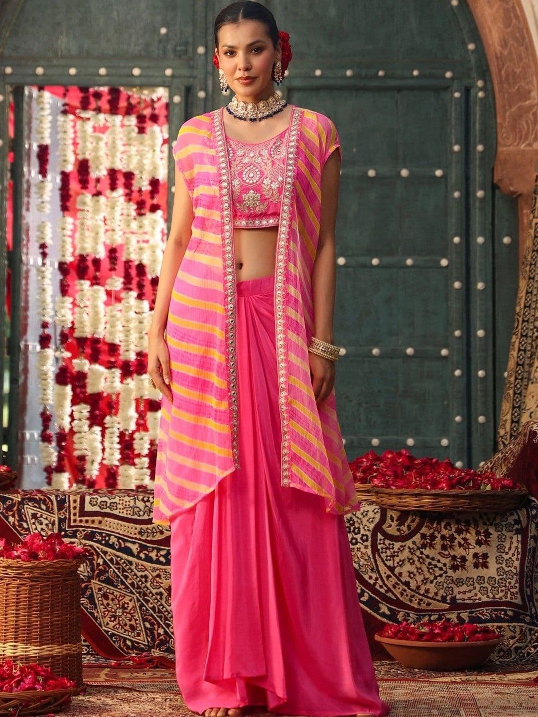 SCAKHI Embroidered Ready to Wear Lehenga & thumbnail 6