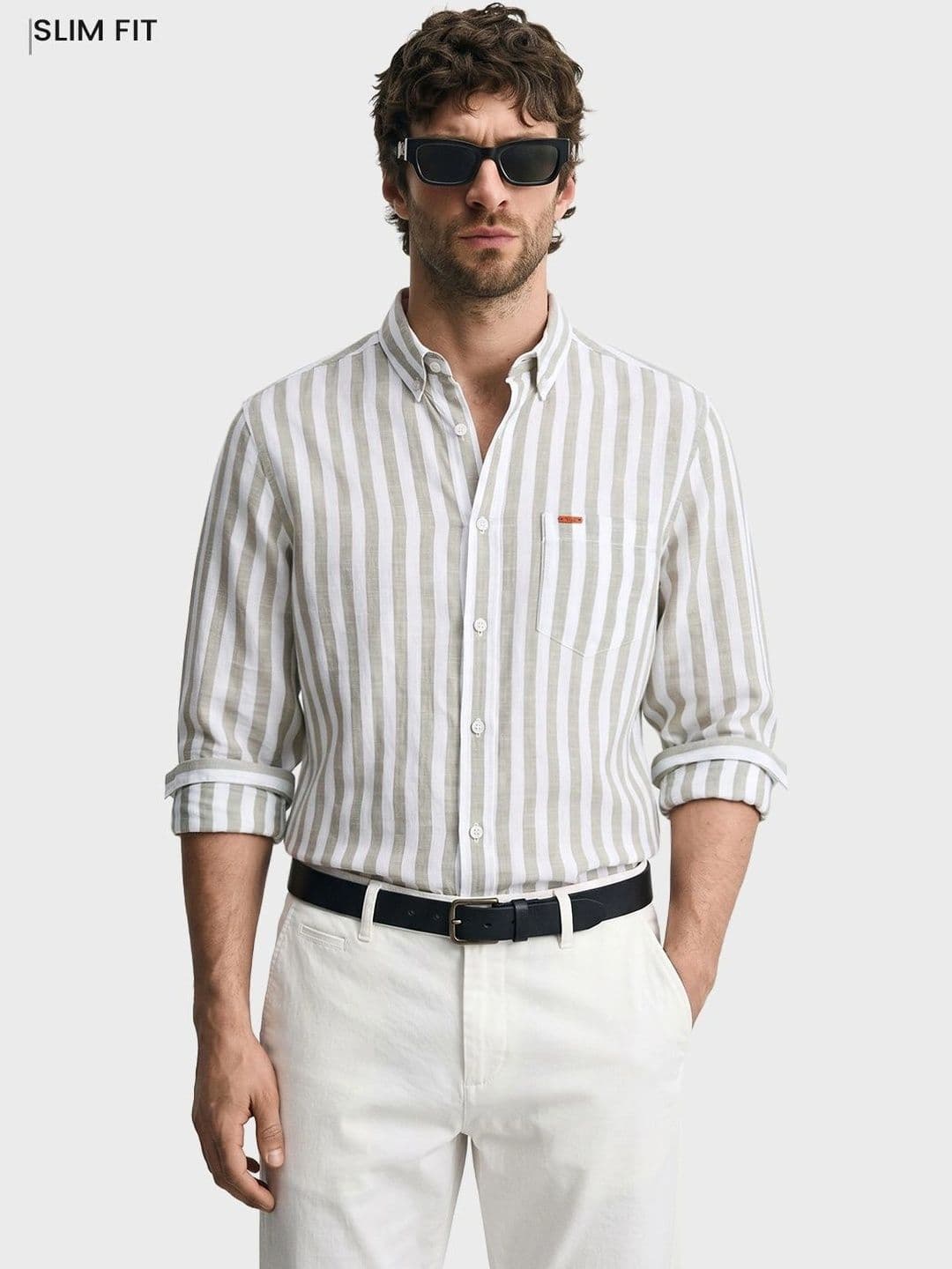 The Indian Garage Co Men Slim Fit Striped Casual Shirt - view 1