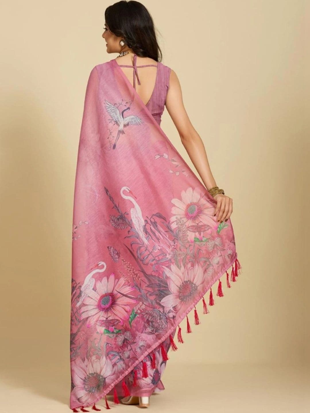 Mitera Floral Designer Saree thumbnail 6