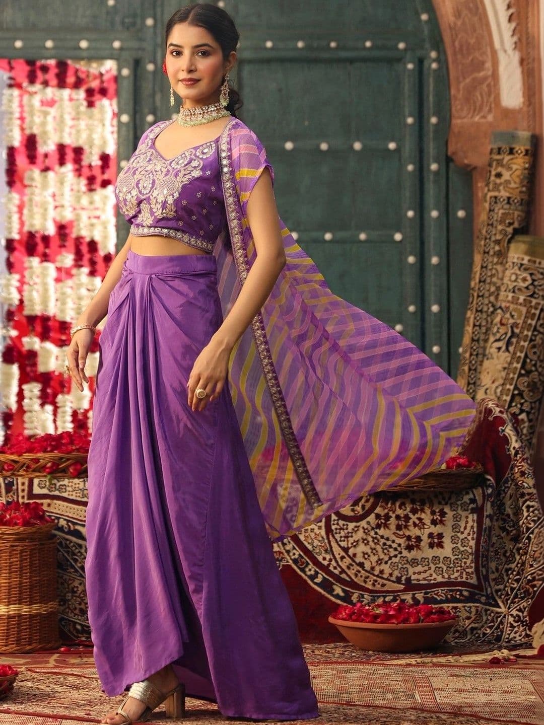SCAKHI Embroidered Ready to Wear Lehenga & thumbnail 2