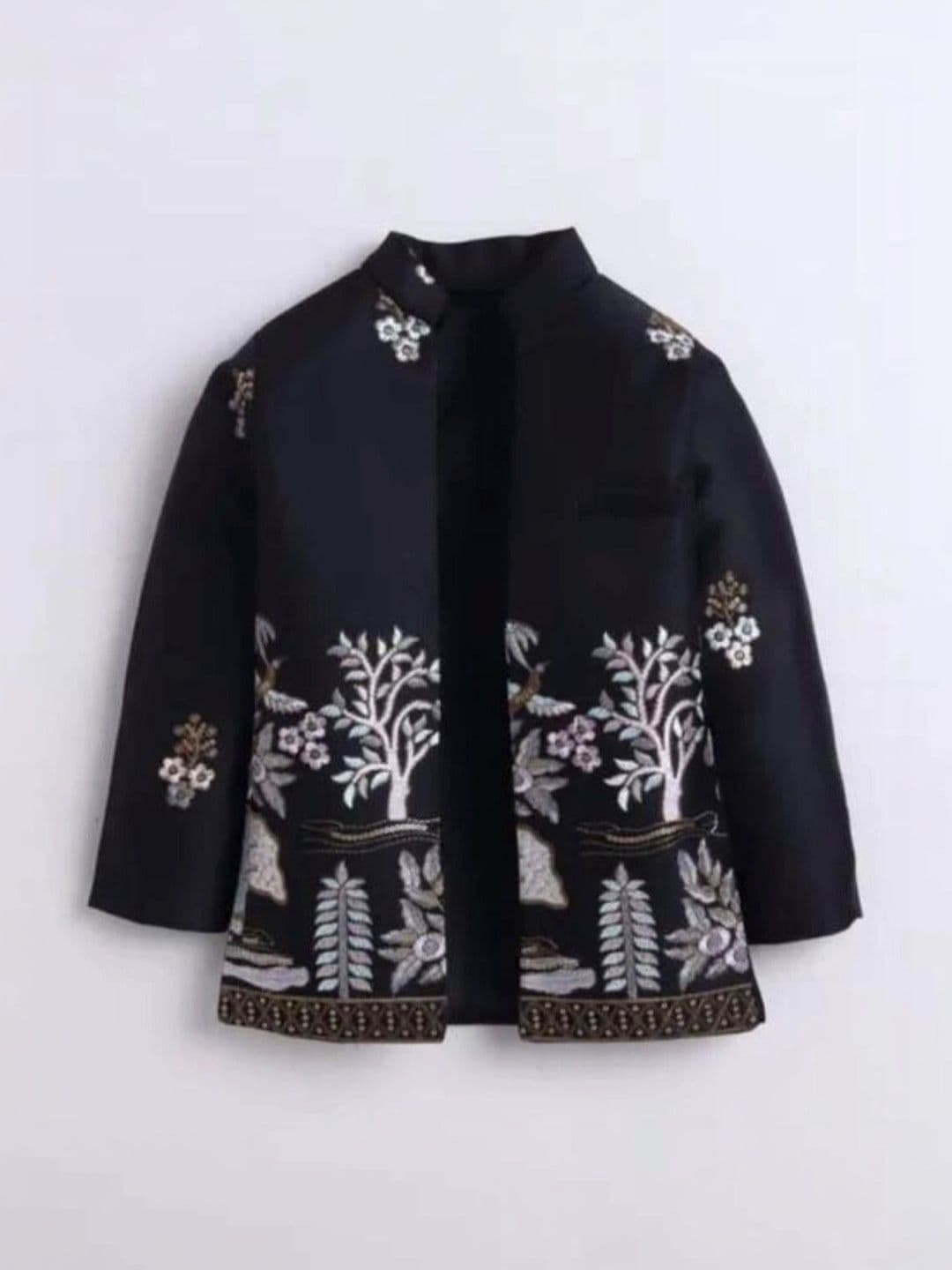Elite Trend Traders Boys Embroidered Mandarin Collar Neck Sherwani thumbnail 3