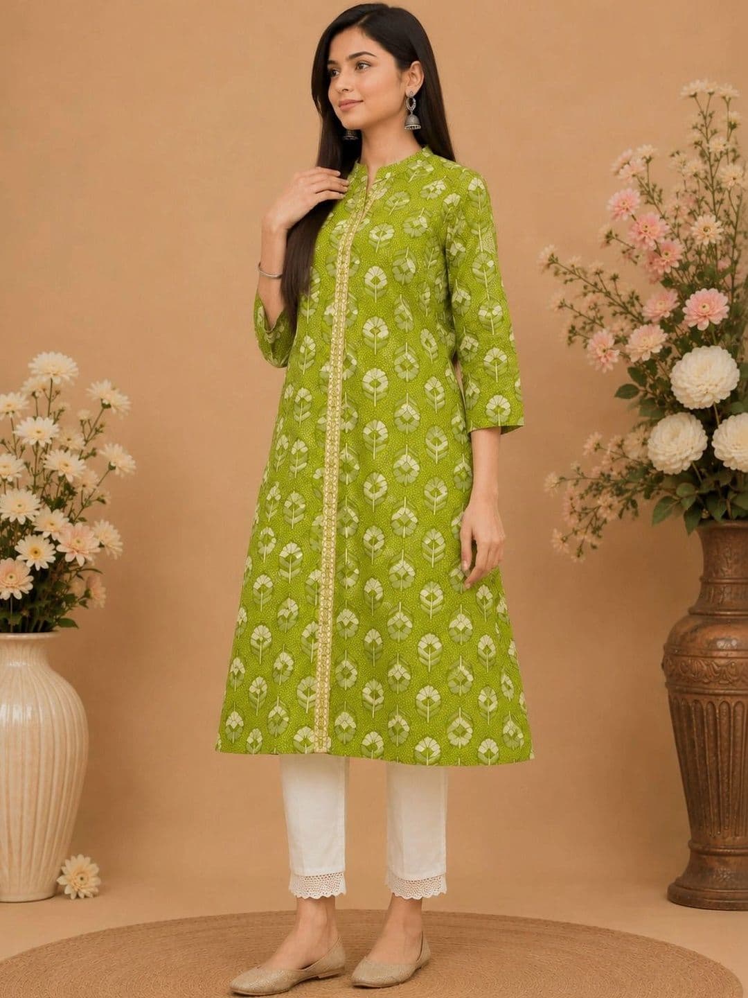 Araaha Women Floral Printed Thread Work Kurta thumbnail 4