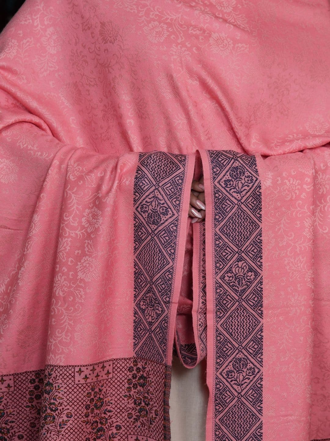SHIFNEEN Women Ethnic Motifs Woven Design Acrylic Shawl thumbnail 2