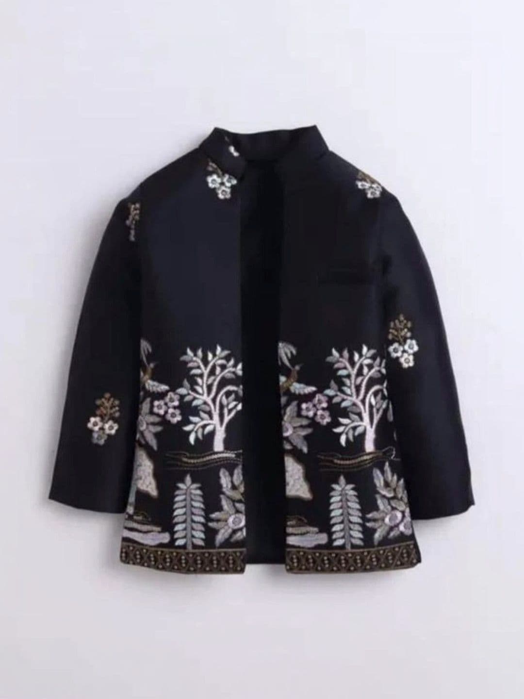 Elite Trend Traders Boys Embroidered Mandarin Collar Neck Sherwani thumbnail 3