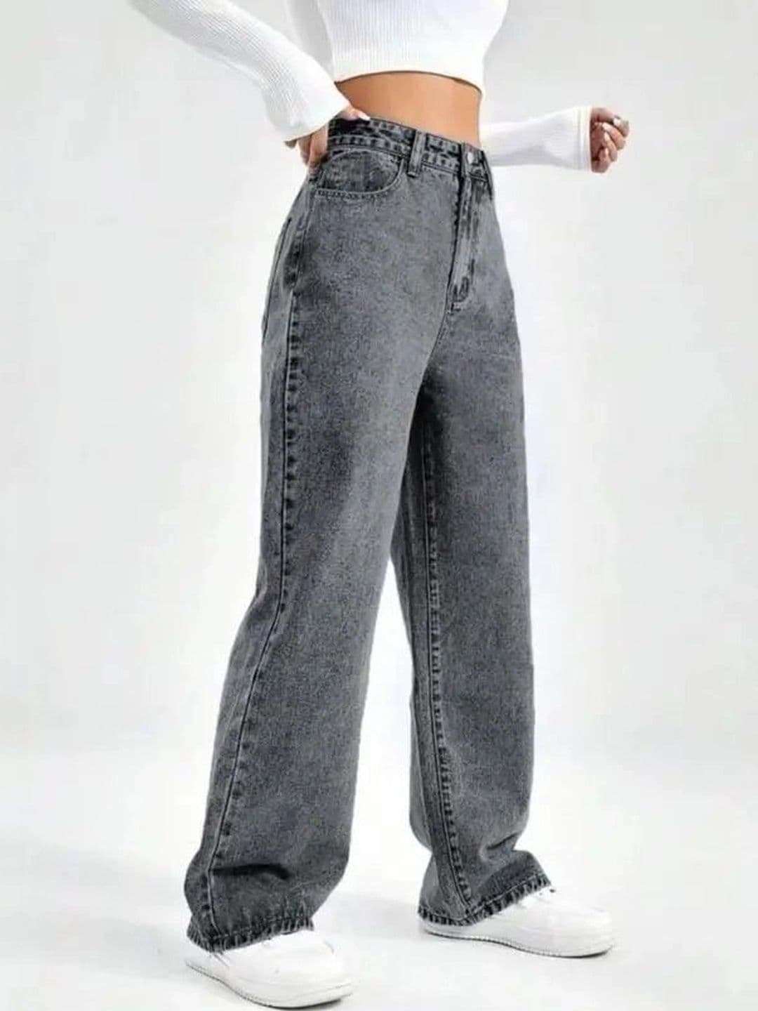 Mast & Harbour Women Comfort Wide Leg High-Rise Stretchable Jeans thumbnail 5
