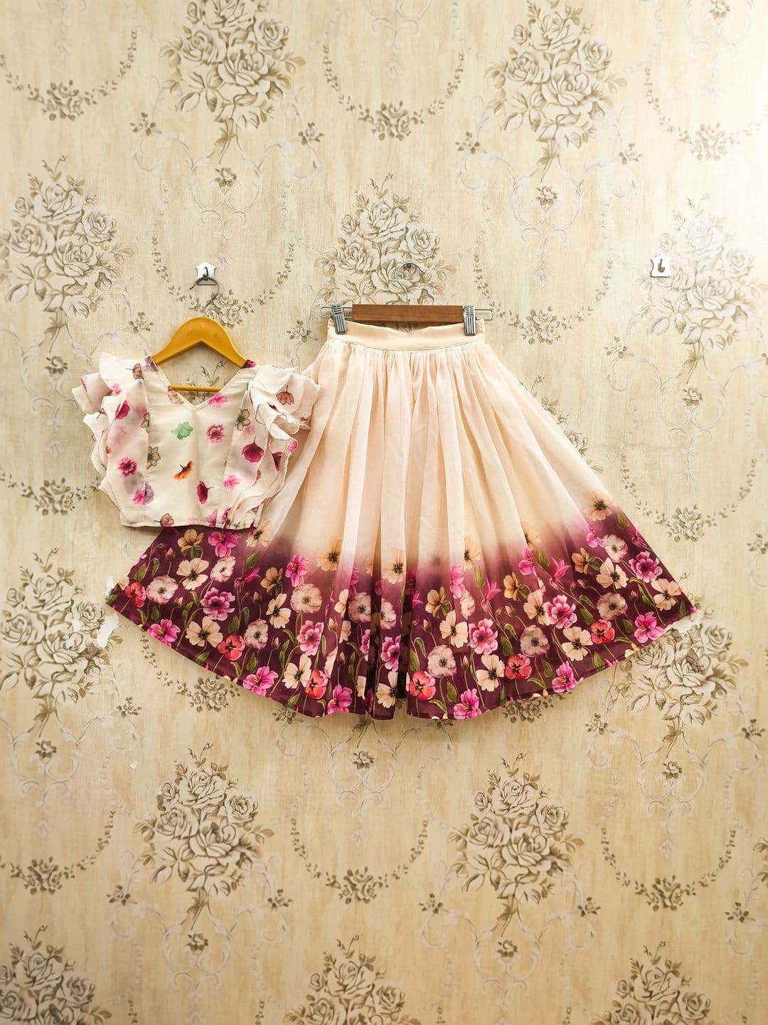 KALINI Girls Printed Ready to Wear Lehenga & thumbnail 4
