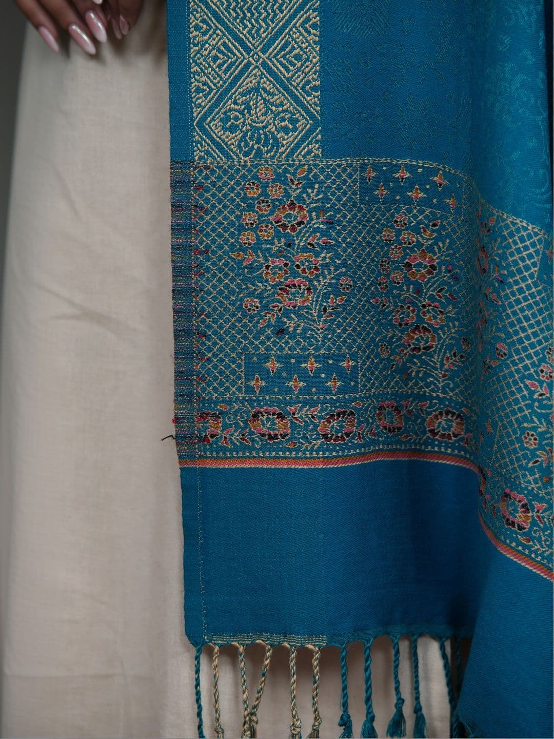 S.T. Women Ethnic Motifs Woven Design Acrylic Shawl thumbnail 2