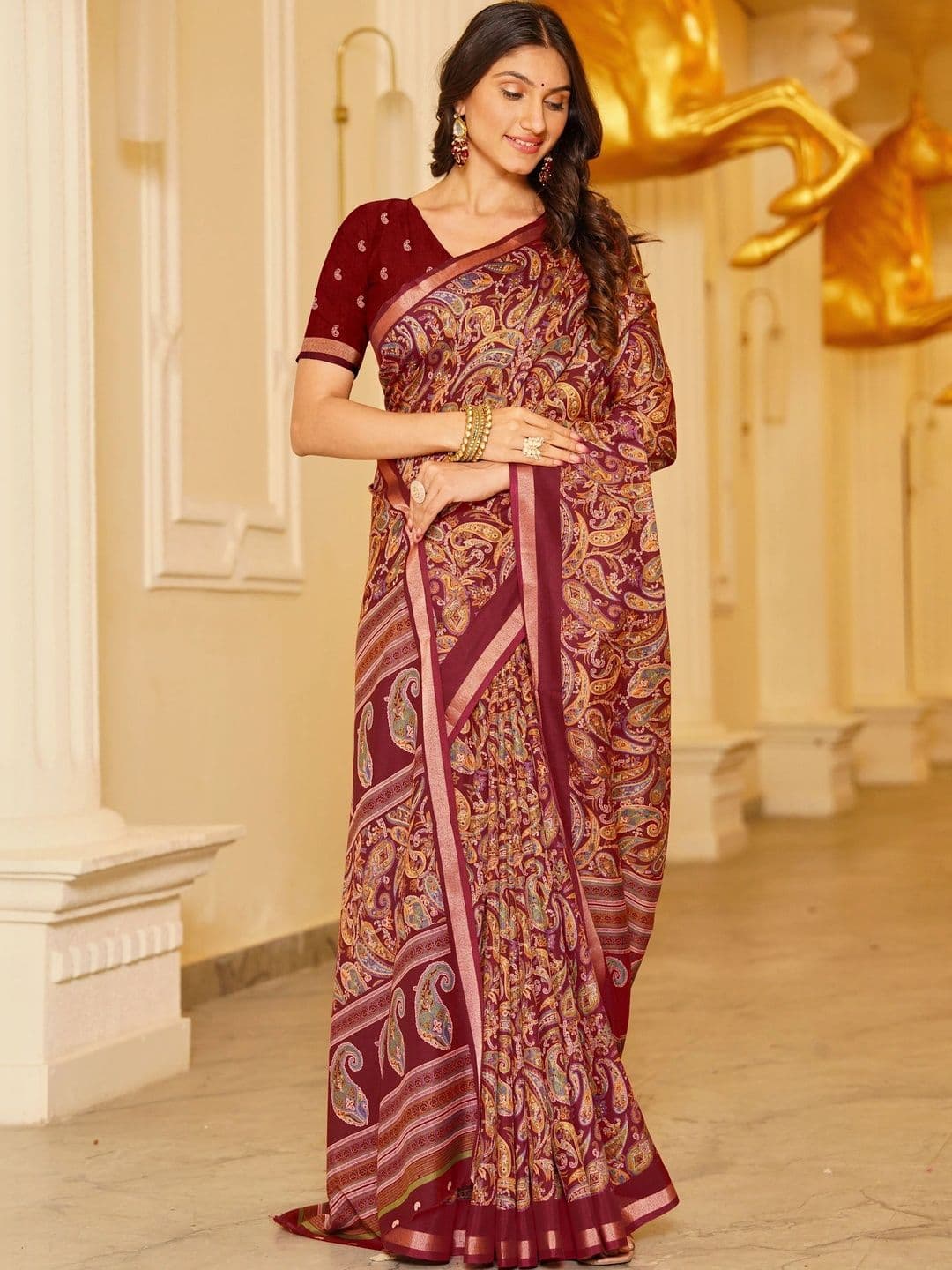 NARIVESH TRENDS Paisley Saree thumbnail 6