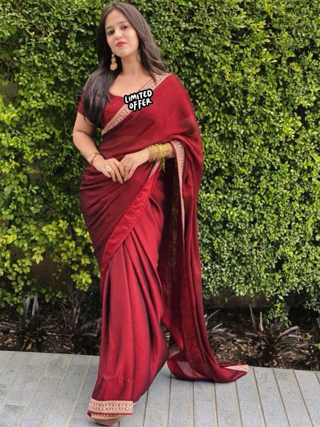 ANJAVI FASHION Embroidered Jute Silk Saree - view 1