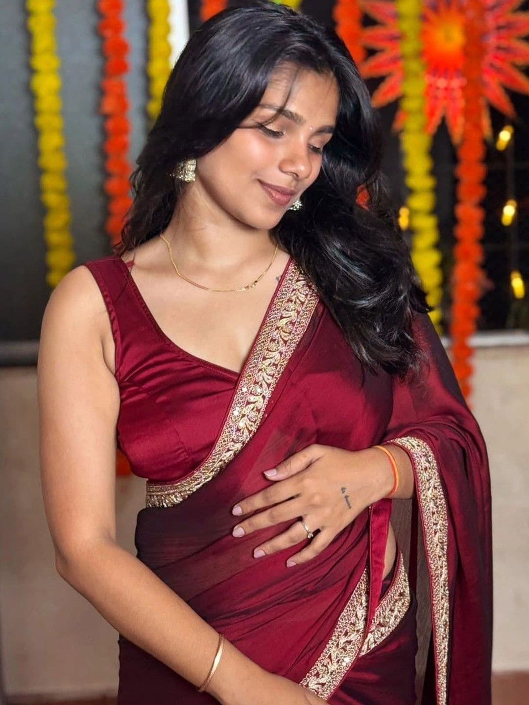 ANJAVI FASHION Embroidered Jute Silk Saree - view 1