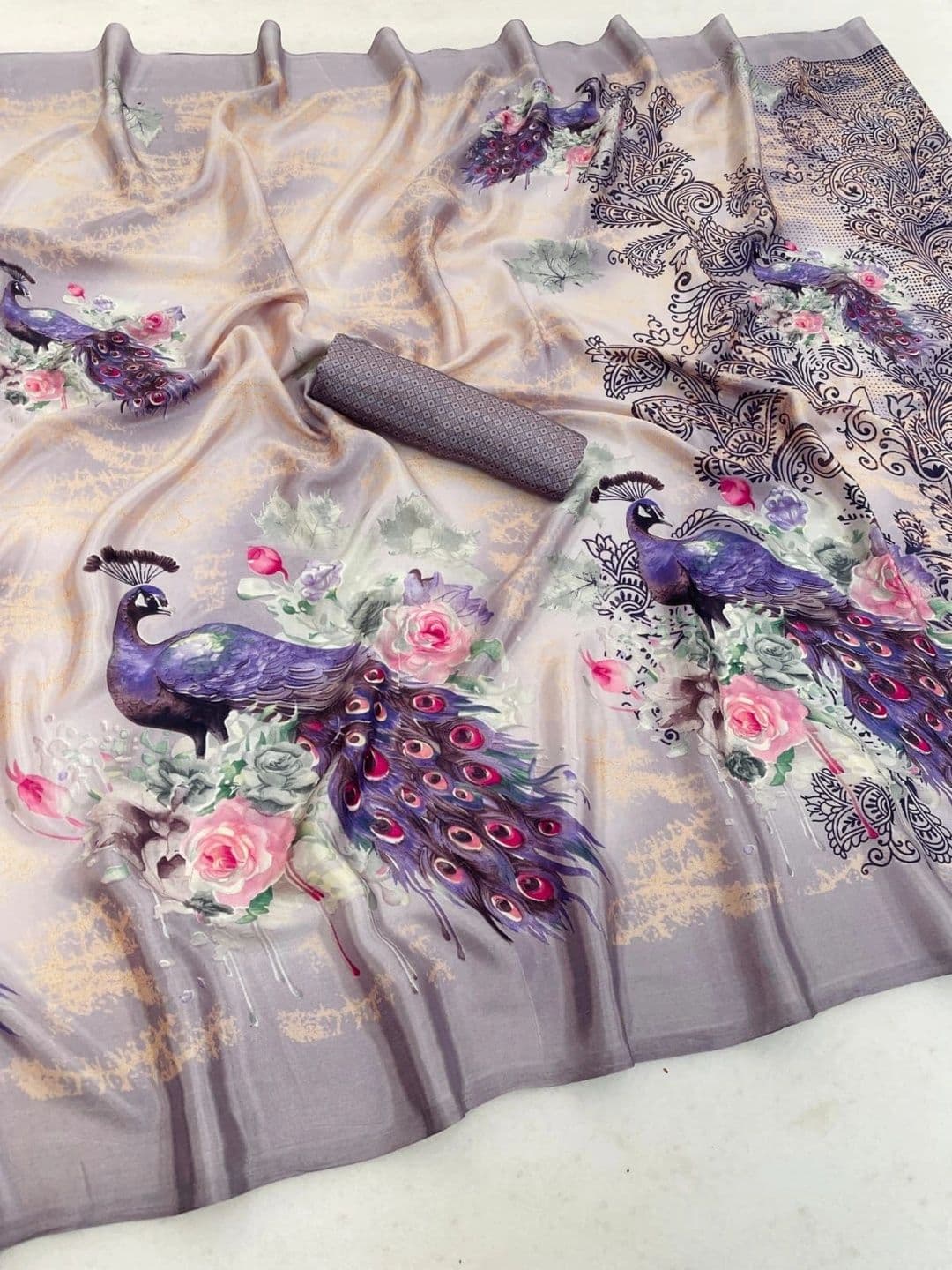 Anouk Art Silk Fusion Saree thumbnail 5