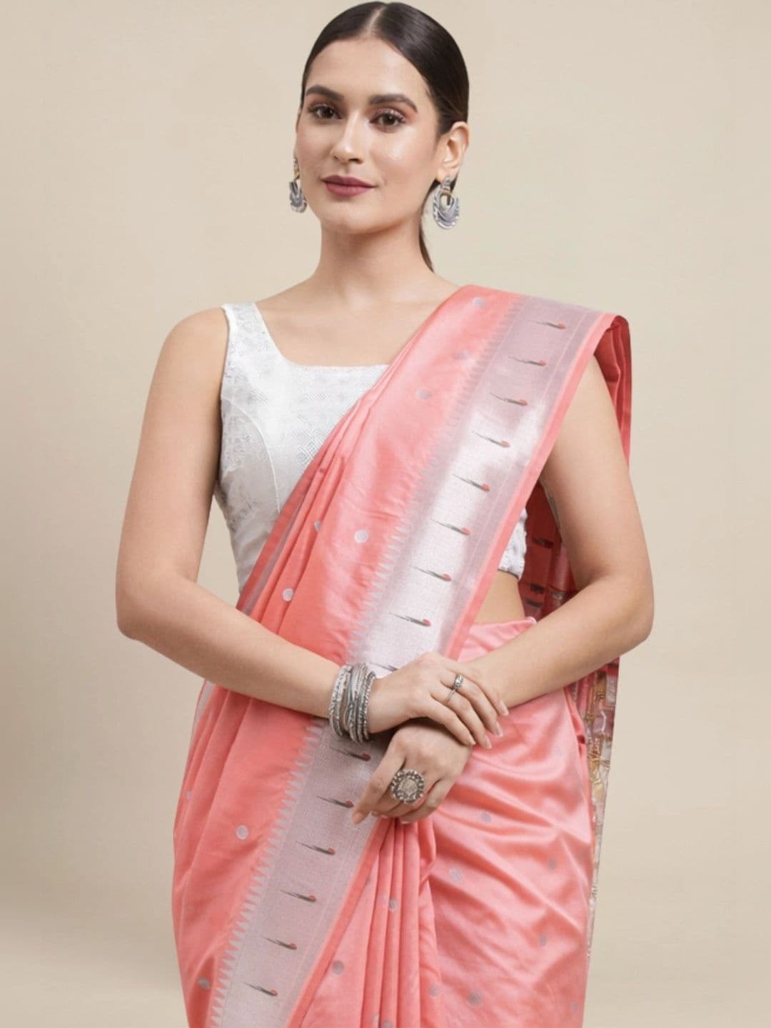 KALINI Woven Design Zari Art Silk Paithani Saree thumbnail 5