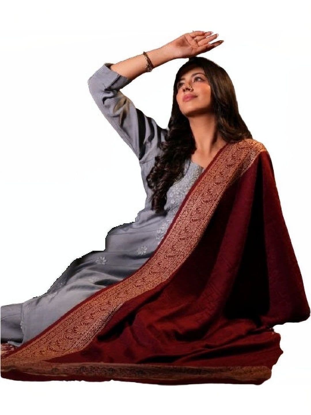 S.T. Women Woven Design Acrylic Shawl thumbnail 3