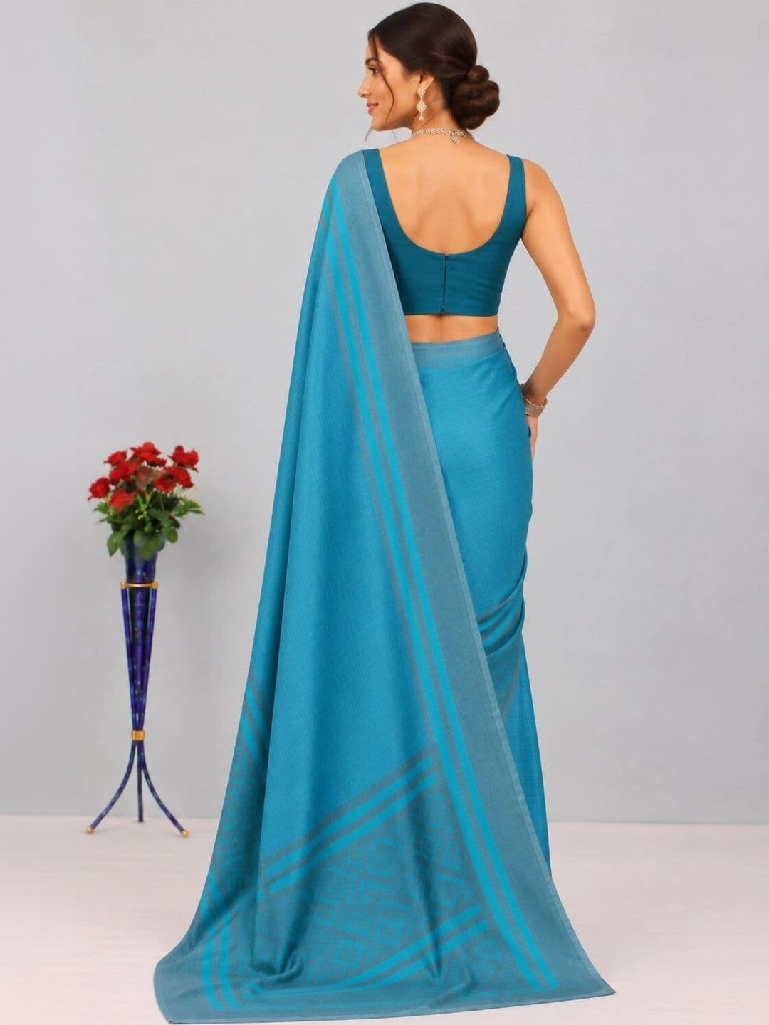 Anouk Striped Art Silk Designer Saree thumbnail 4