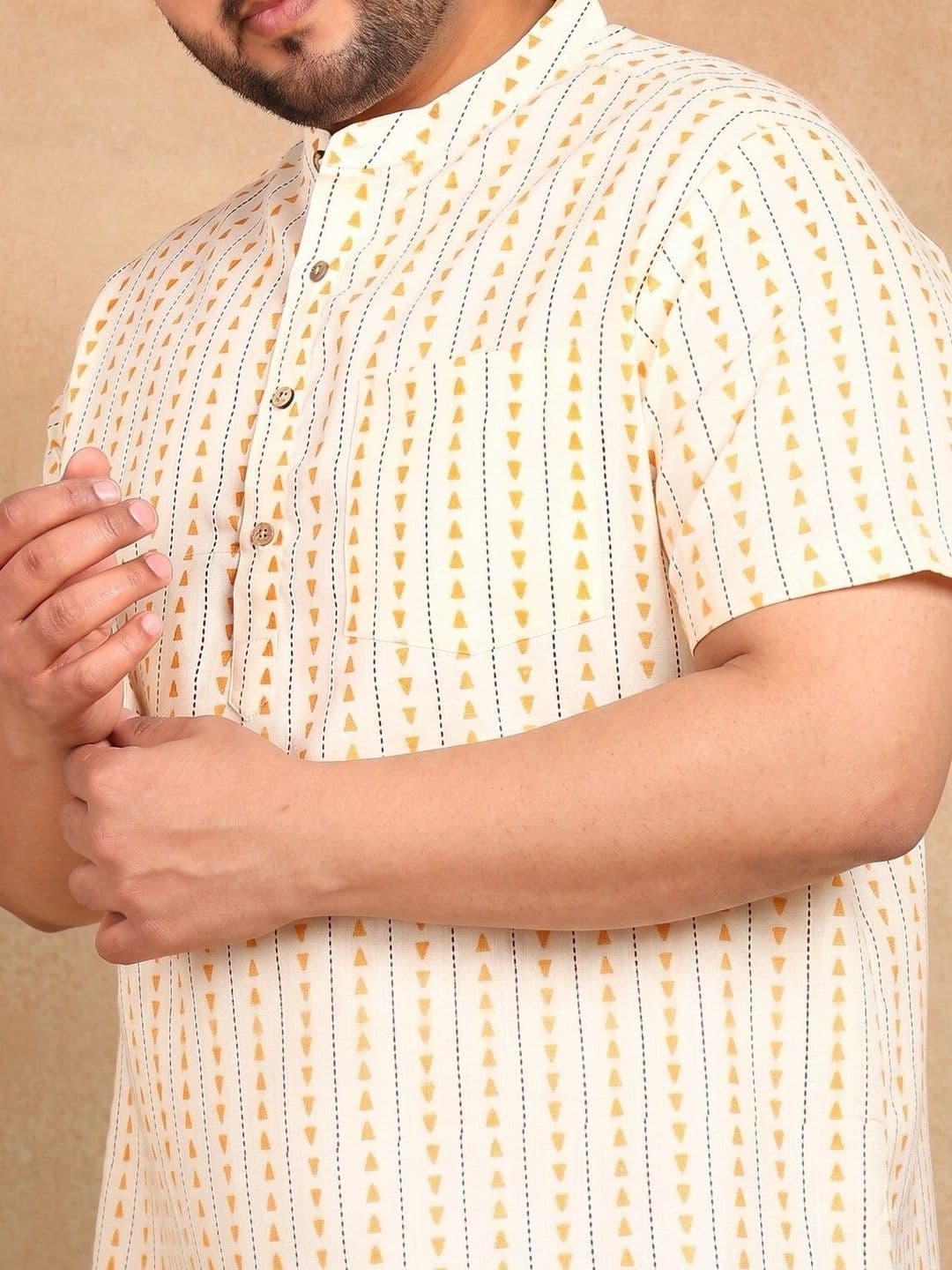 Sztori Men Geometric Printed Kurta thumbnail 6
