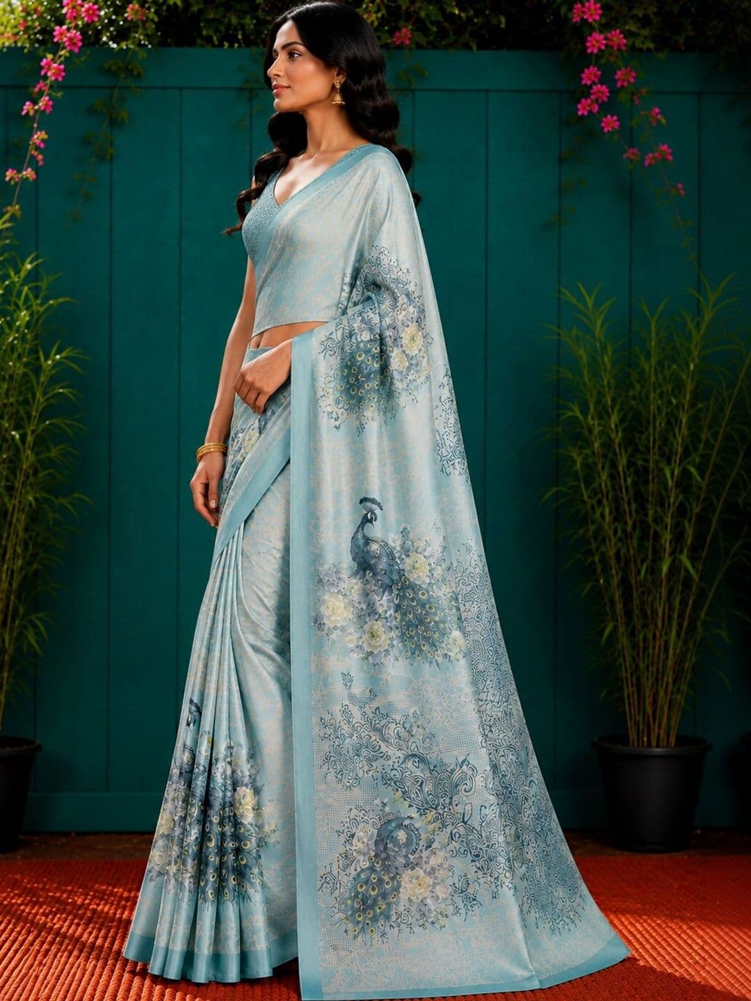 Anouk Art Silk Designer Saree thumbnail 4