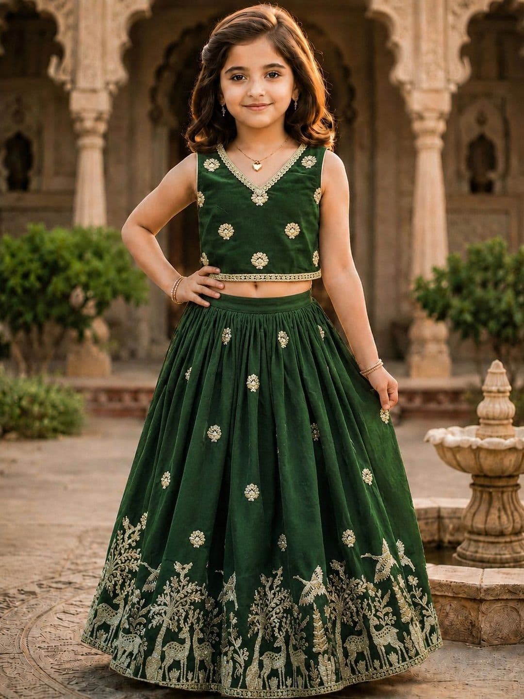 KALINI Girls Embellished Ready to Wear Lehenga & - view 1