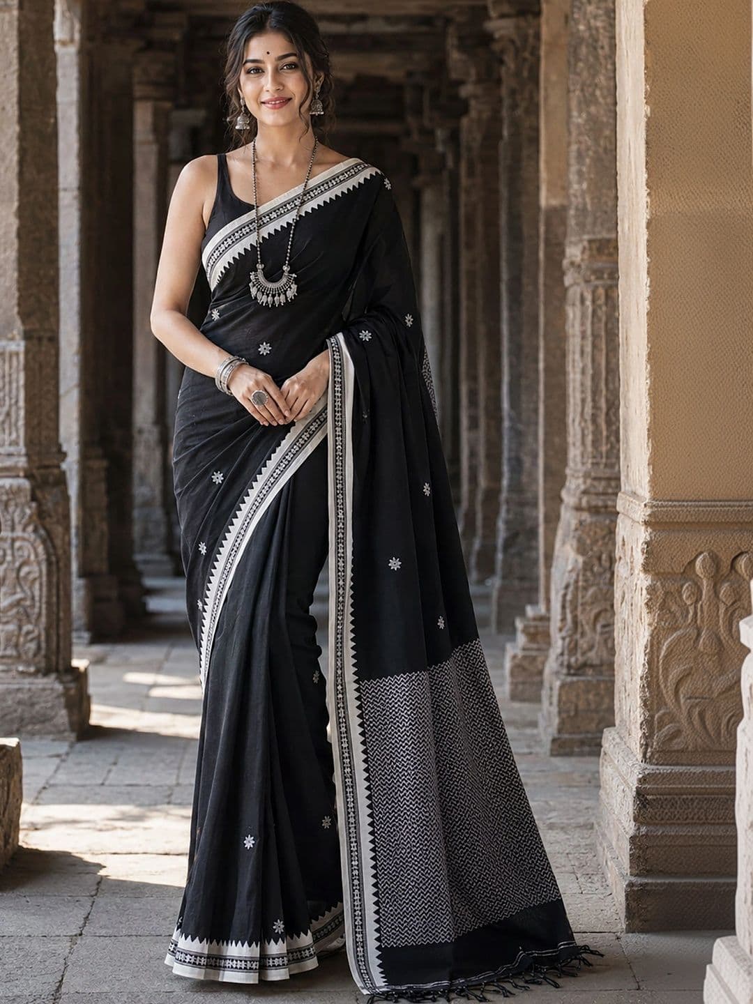 Mitera Woven Design Embroidered Designer Kanjeevaram Saree - view 1