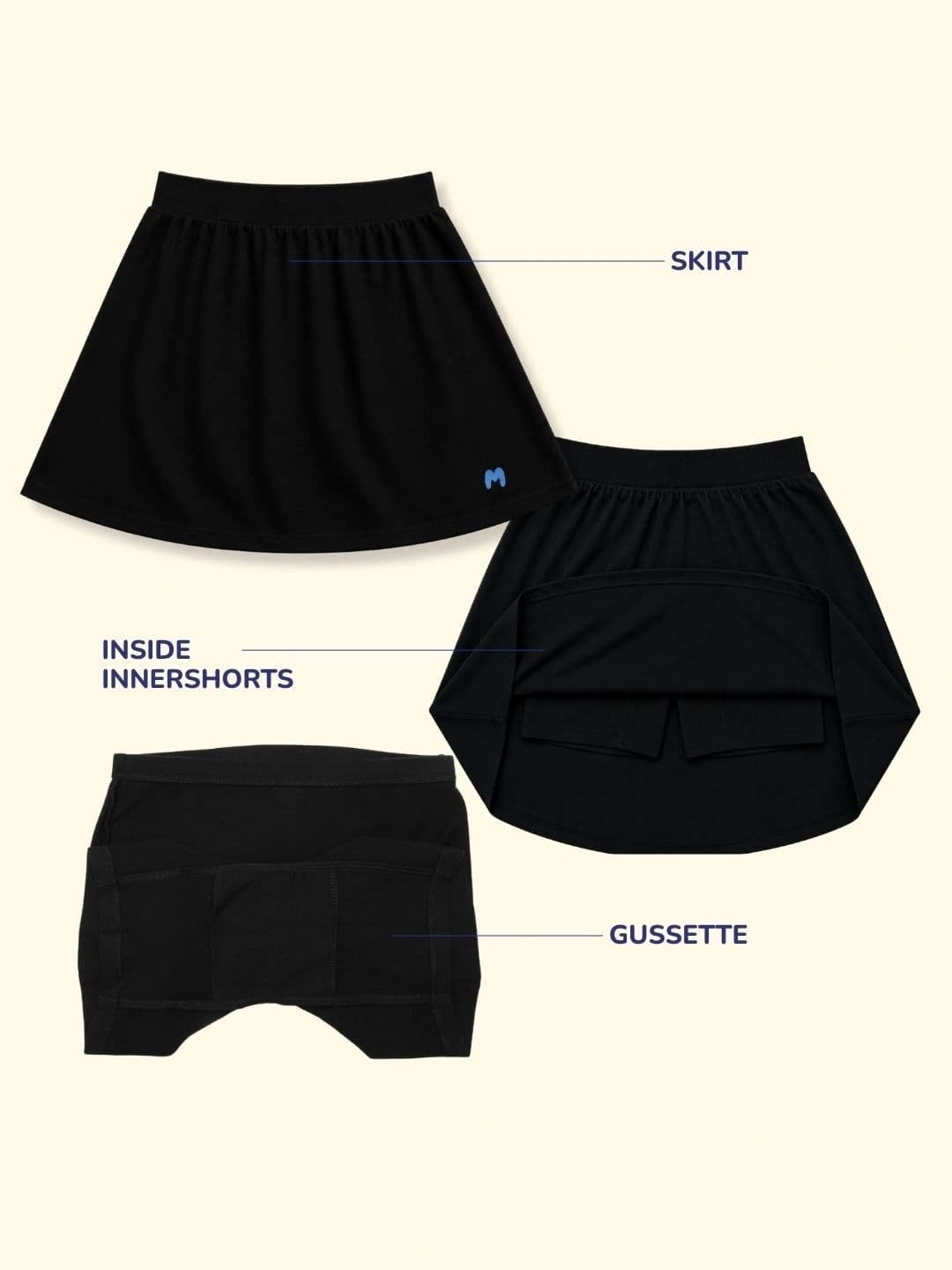 mackly Girls Cotton Blend Mini Flared Skirt thumbnail 2
