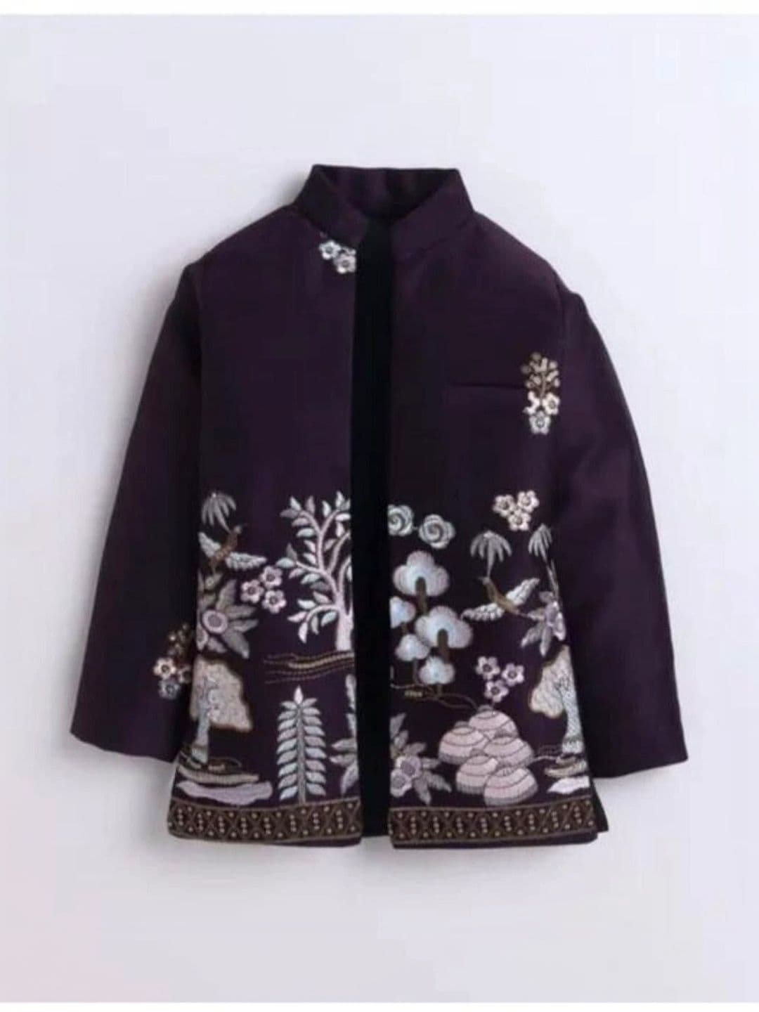 Elite Trend Traders Boys Embroidered Mandarin Collar Sherwani Set thumbnail 3