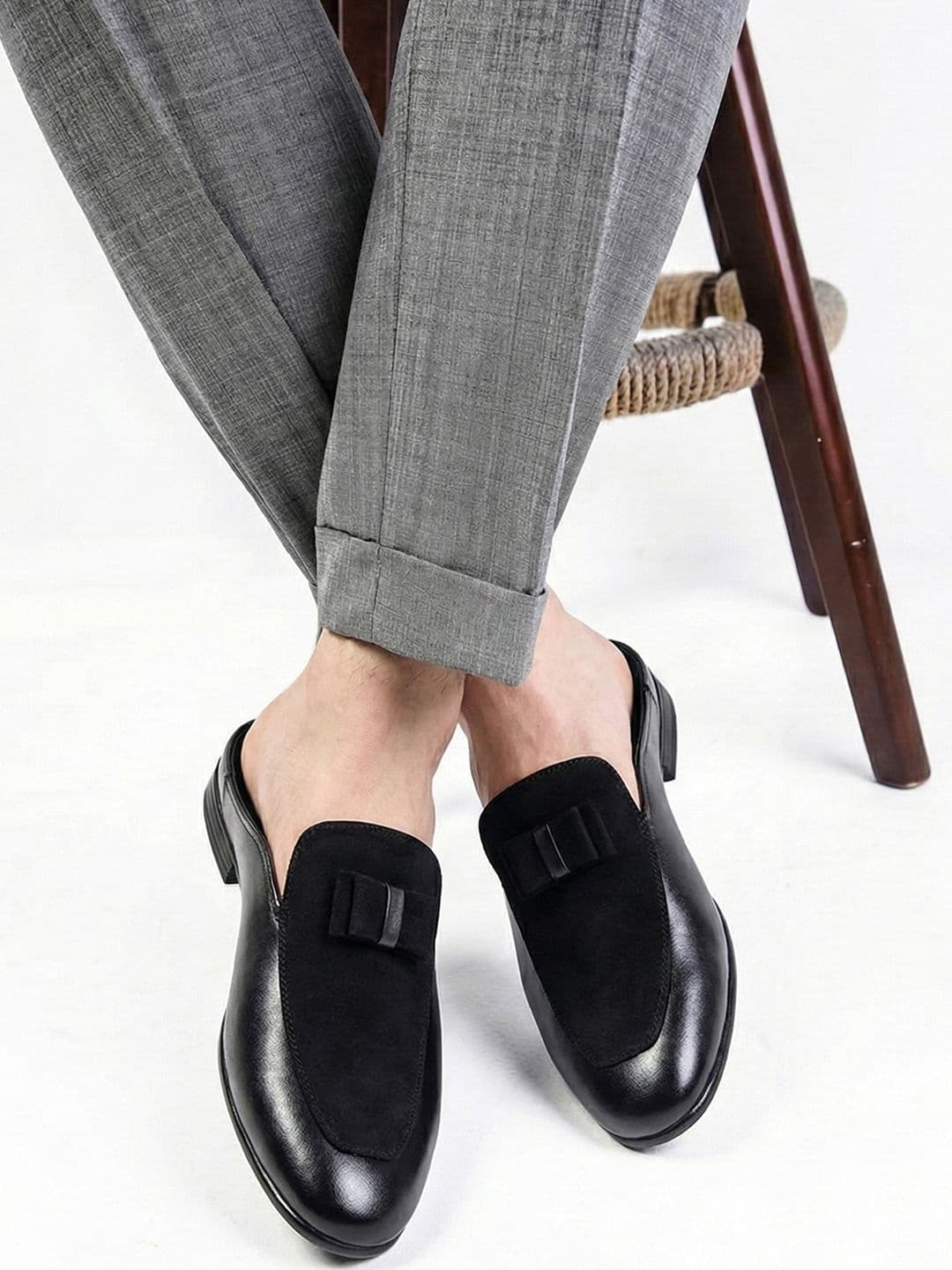 FAUSTO Men Textured Leather Slip-On Formal Shoes thumbnail 4