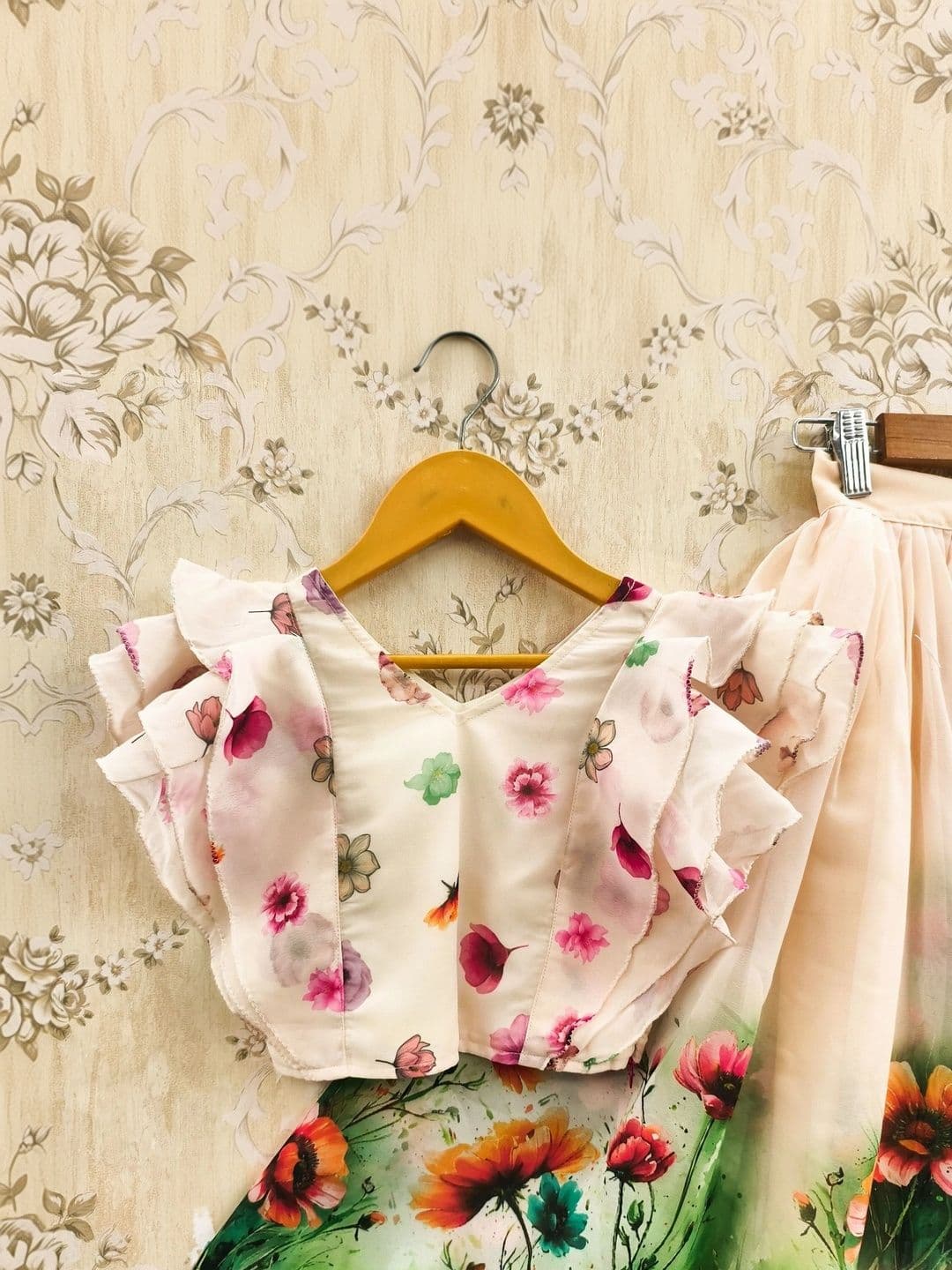 KALINI Girls Printed Ready to Wear Lehenga & thumbnail 3