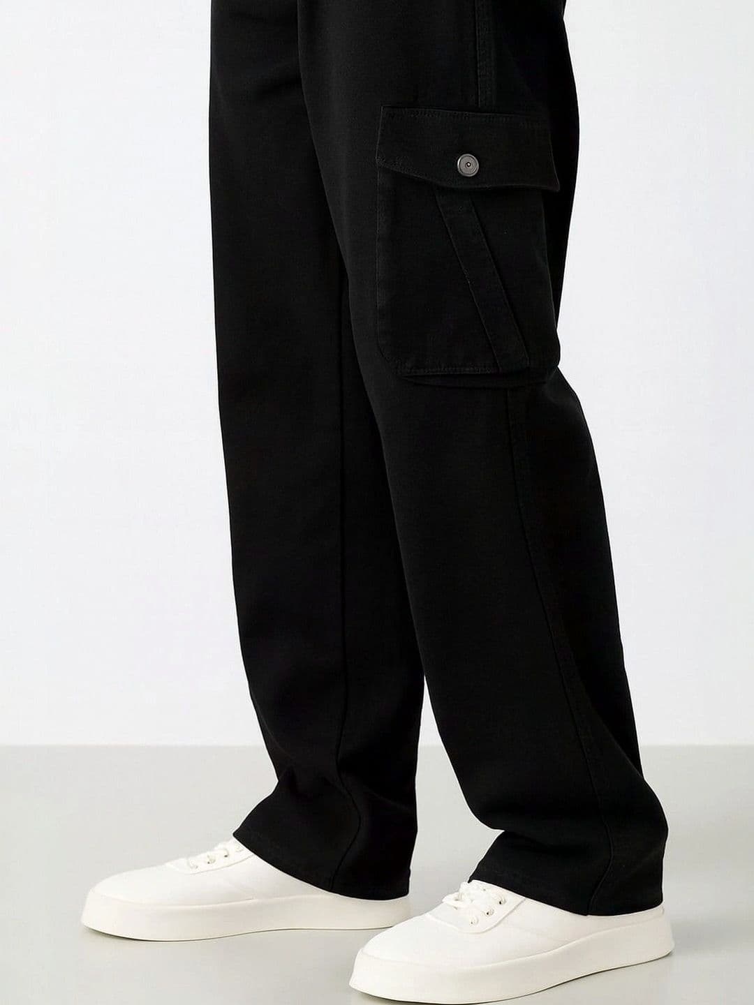 STEPLE DENIMS Men Loose Relaxed Fit High-Rise Coated Jeans thumbnail 3