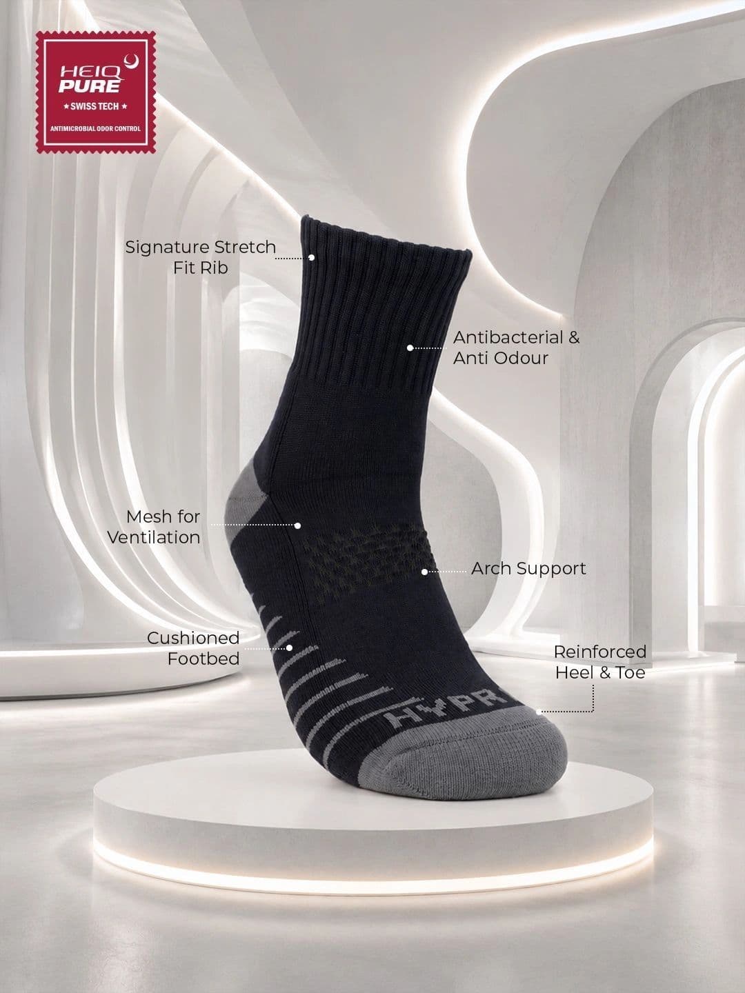 HYPR FIT Men Pack of 2 Cotton Patterned Calf Length Socks thumbnail 2