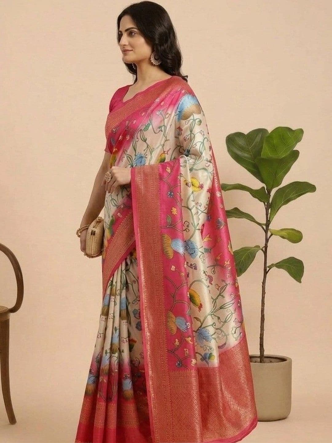 NARIVESH TRENDS Paisley Zari Silk Blend Saree thumbnail 3