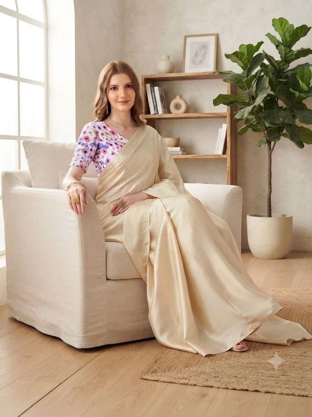 HERE&NOW Satin Saree thumbnail 4