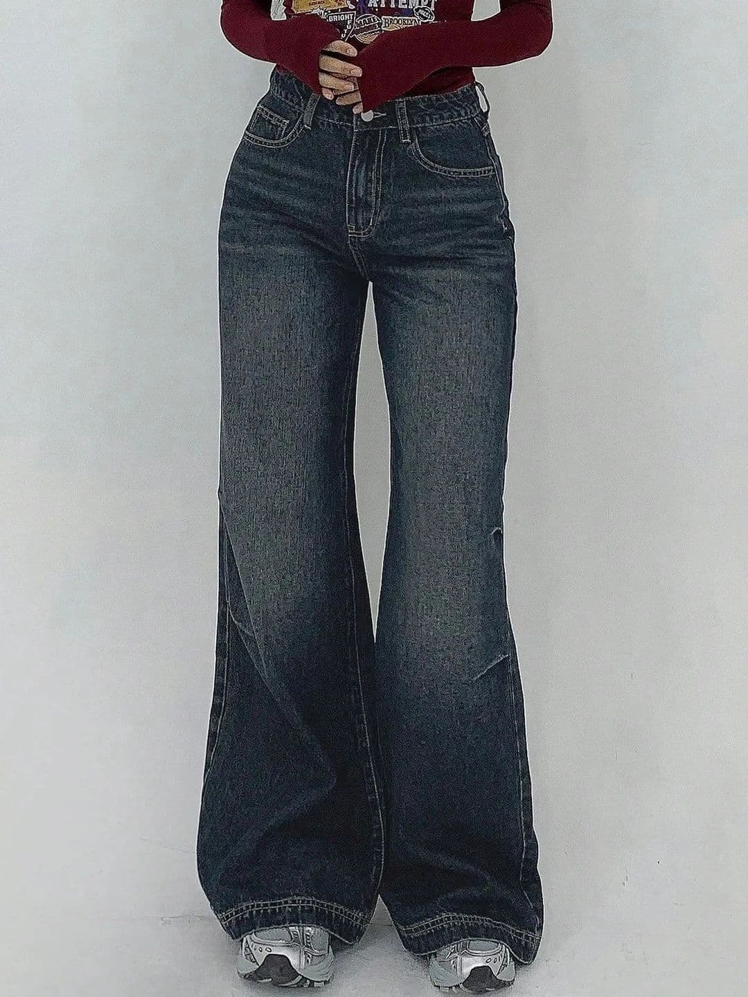 Off Duty India Women Flared High-Rise Low Distress Light Fade Jeans thumbnail 3