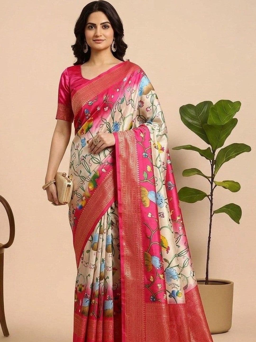 NARIVESH TRENDS Paisley Zari Silk Blend Saree - view 1