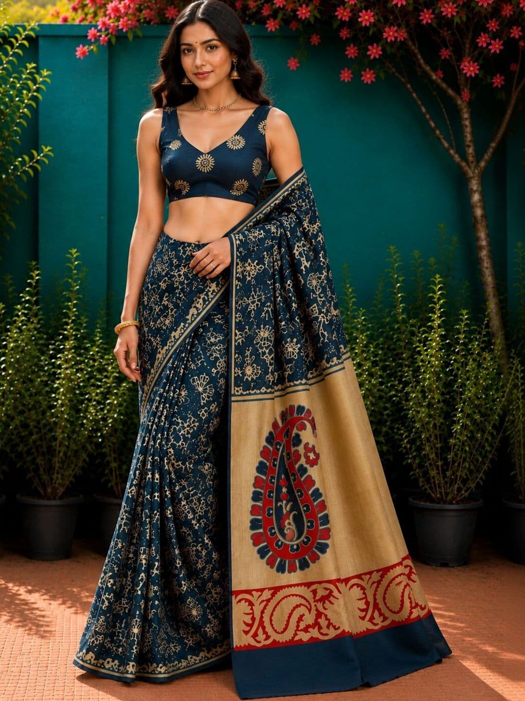 Anouk Warli Art Silk Designer Saree thumbnail 5