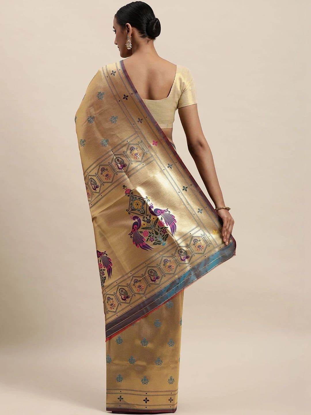 KALINI Woven Design Zari Art Silk Paithani Saree thumbnail 2