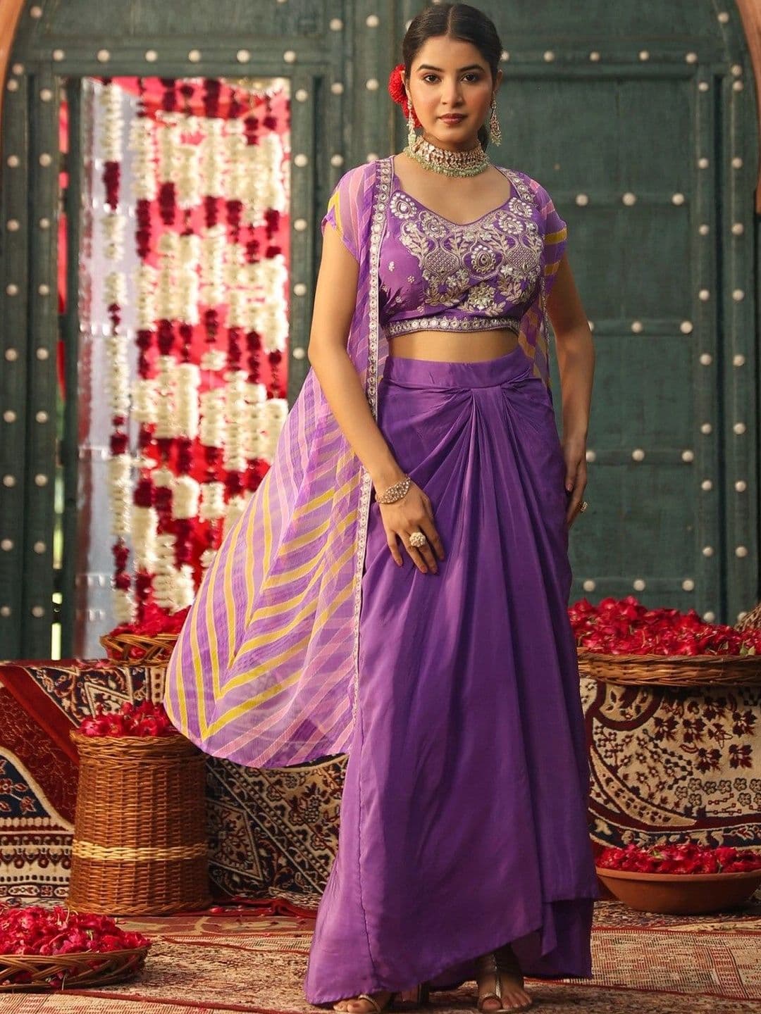 SCAKHI Embroidered Ready to Wear Lehenga & thumbnail 5