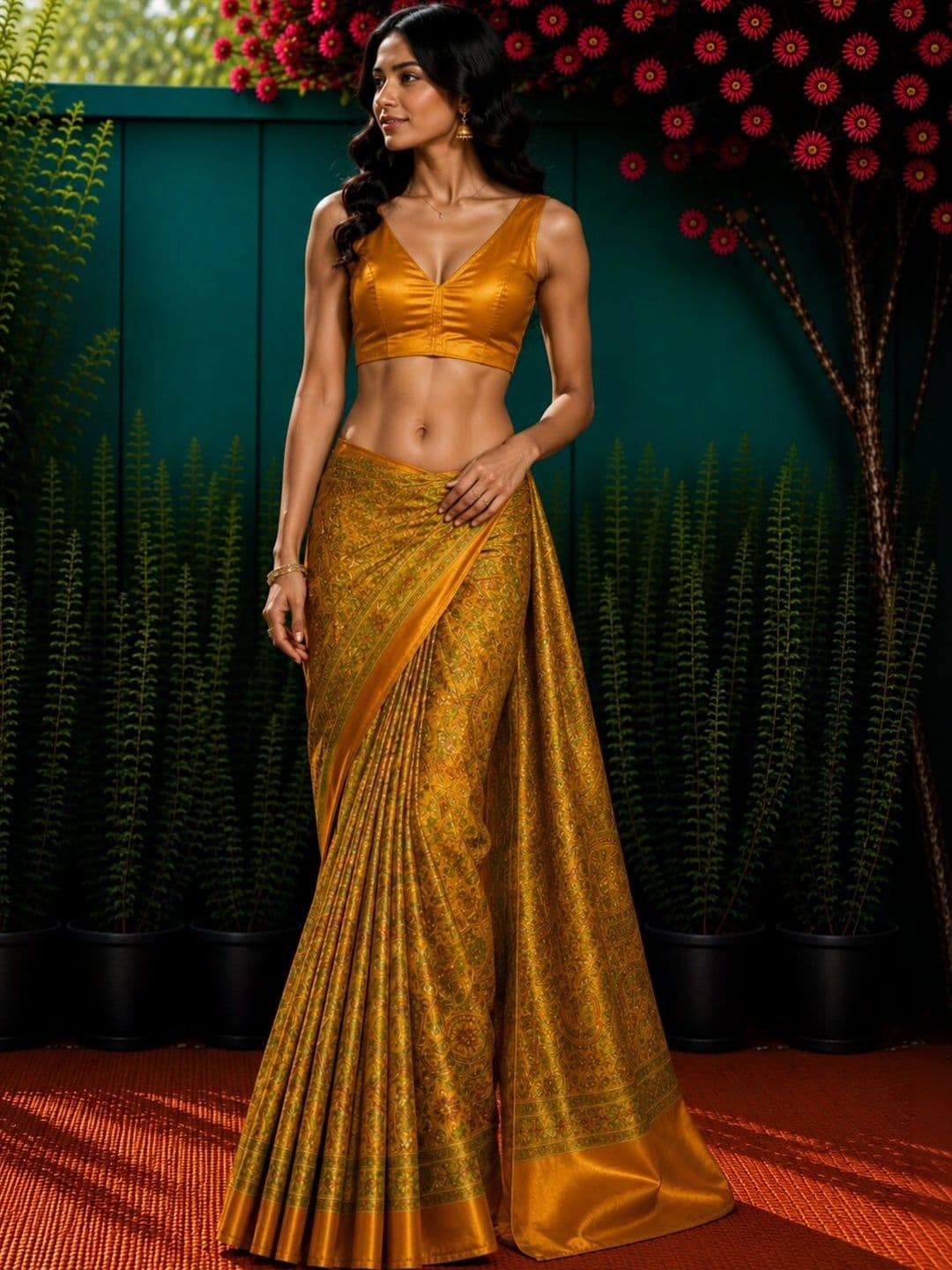 Anouk Paisley Art Silk Designer Saree thumbnail 3
