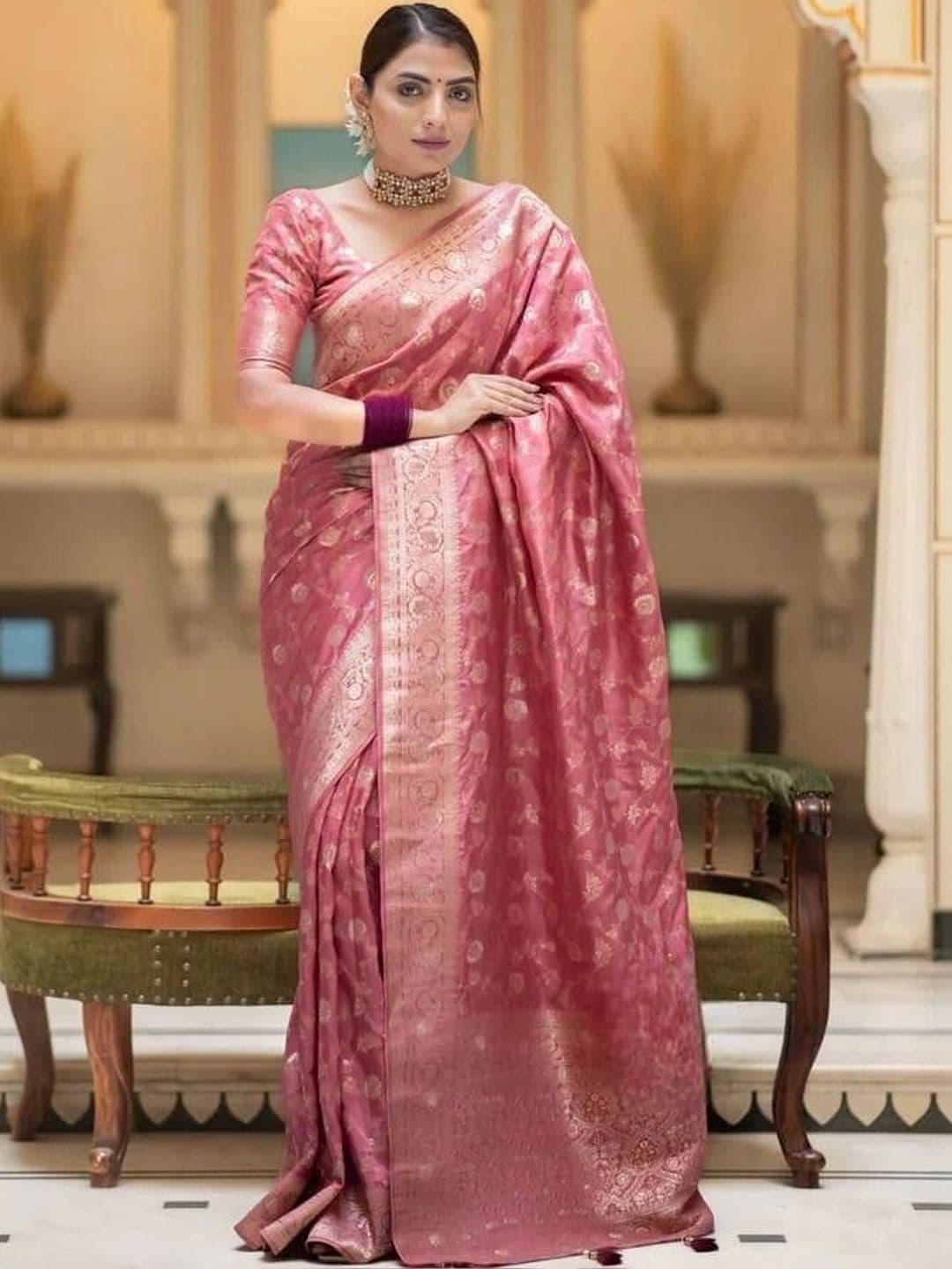 NARIVESH TRENDS Woven Design Zari Silk Cotton Saree - view 1