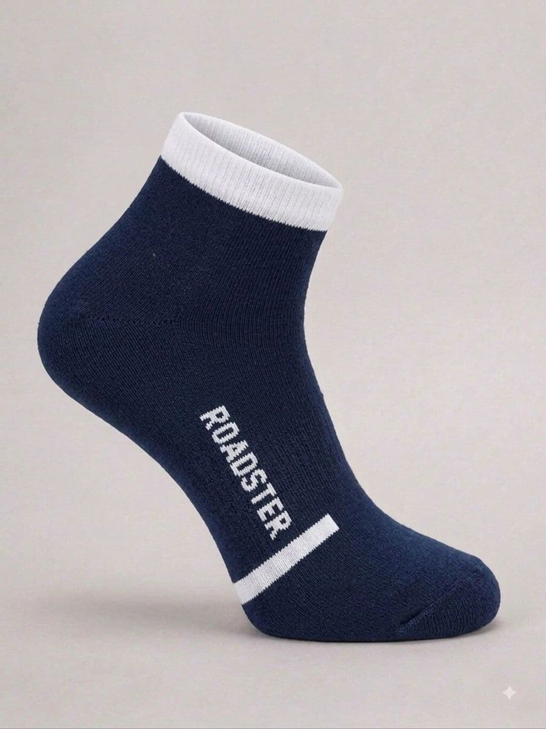 Roadster Men Pack of 5 Cotton Colourblocked Ankle Length Socks thumbnail 3