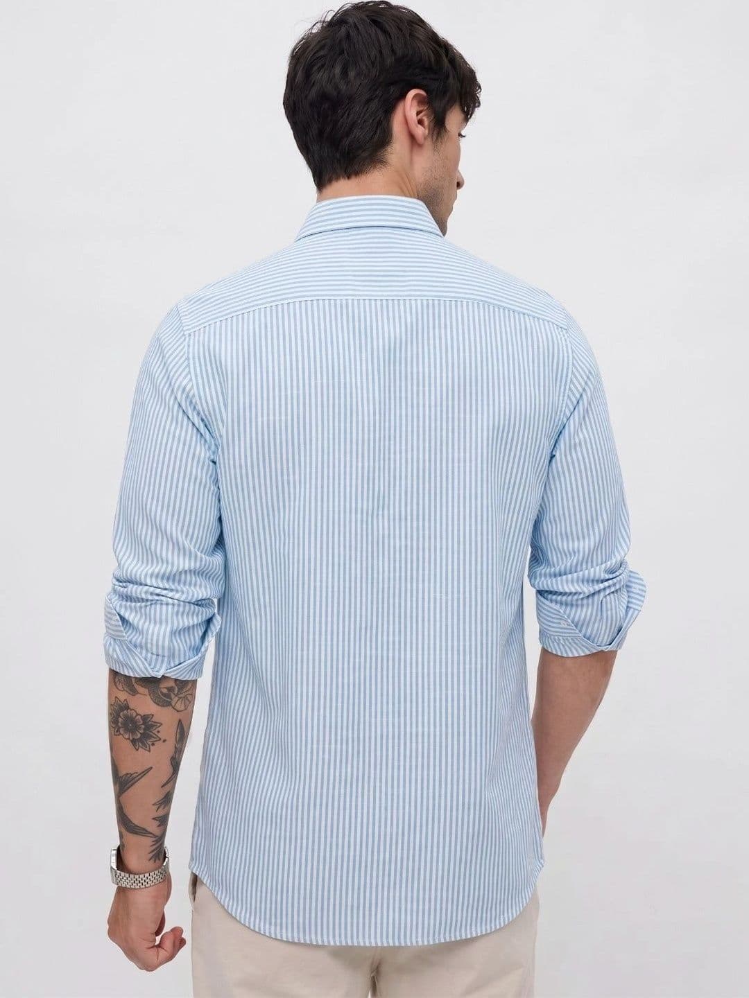 HENSHIKA Men Standard Striped Casual Shirt thumbnail 6