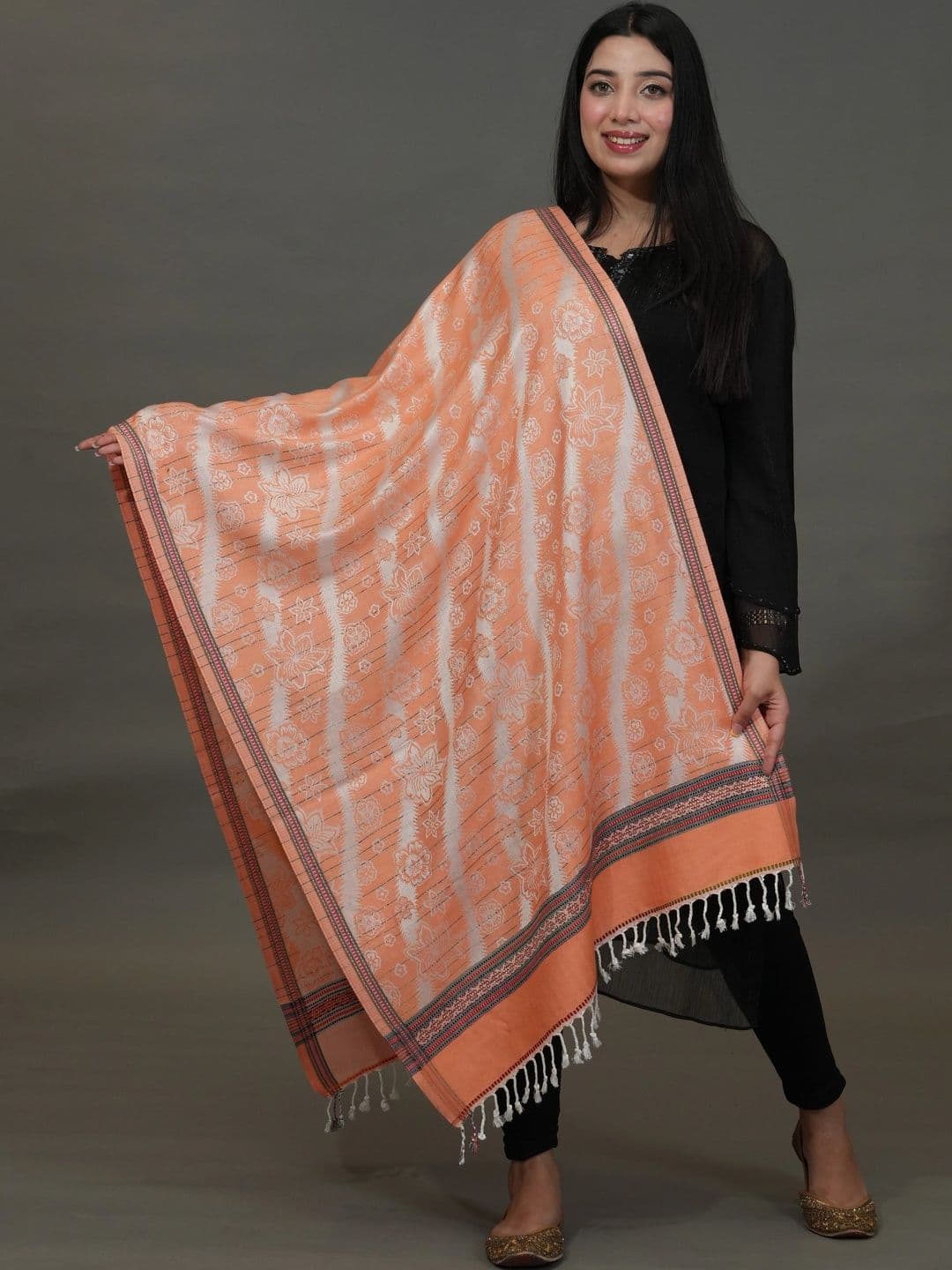 S.T. Women Floral Printed Acrylic Shawl - view 1