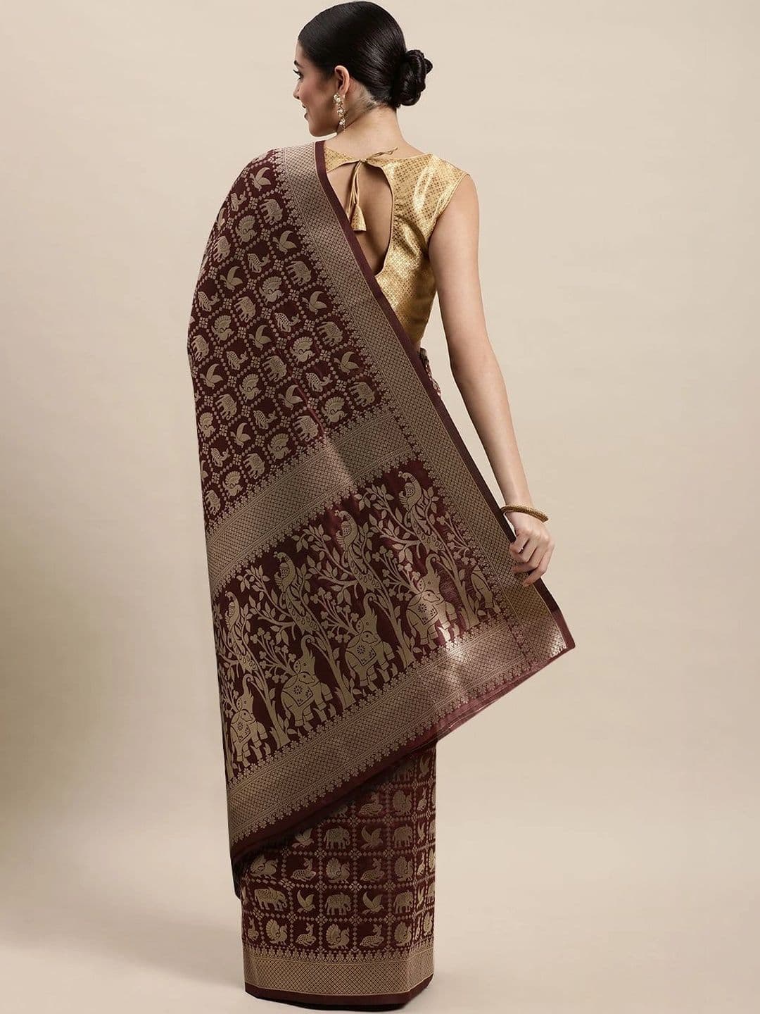 KALINI Woven Design Zari Art Silk Banarasi Saree thumbnail 3